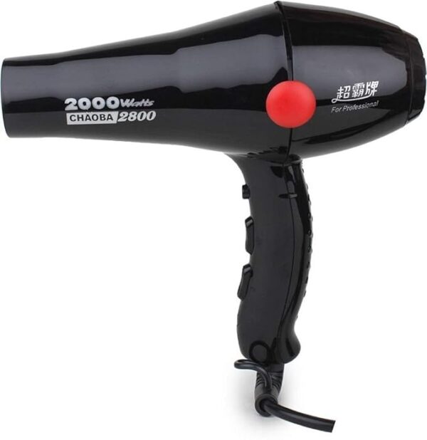 CHAOBA 2000 Watts Professional Hair Dryer (Black- Model 2800) - Image 4