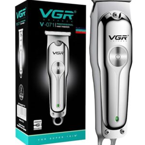 VGR V-071 Cordless Professional Hair Trimmer for Men & Salon I 120 Minutes Runtime with Turbo Mode, Type-C USB Support,(Silver)