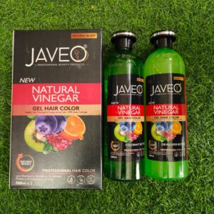 Javeo Natural Fruit Vinegar Hair Color, Natural Black Color Dye for Hair Care, Natural Ammonia Free Color Dye (500ml x 2) | Made In India