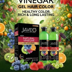 Javeo Natural Fruit Vinegar Hair Color, Natural Black Color Dye for Hair Care, Natural Ammonia Free Color Dye (500ml x 2) | Made In India