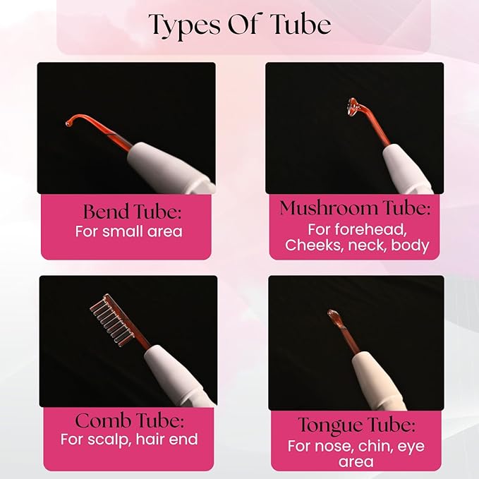 Portable High Frequency Facial Machine | Portable 4-in-1 Handheld High Frequency Wand for Hair and Face | Use For Acne Spot Care, Skin Tightening, Wrinkles, Puffy Eyes & Dark Circles - Image 3