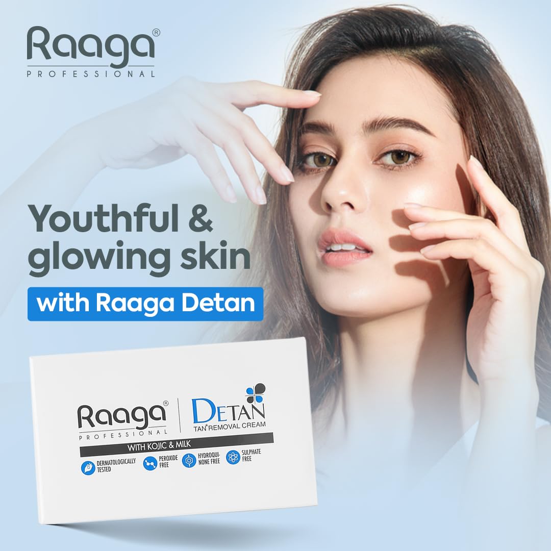 Raaga Professional DeTan Tan Removal Cream | Kojic & Milk | Reduces Tan, Dark Spots & Dullness | Dermatologically Tested, Peroxide & Sulphate Free - 72 g - Image 4
