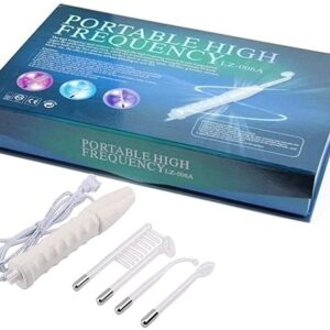 Portable High Frequency Facial Machine | Portable 4-in-1 Handheld High Frequency Wand for Hair and Face | Use For Acne Spot Care, Skin Tightening, Wrinkles, Puffy Eyes & Dark Circles