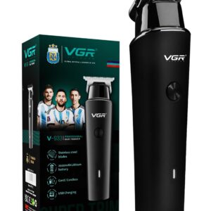 VGR V-933 Professional Corded & Cordless Hair Trimmer for Men with 500 min Long Runtime | USB Type-C Charging Support | LED Display & Precision Guide Combs, Black